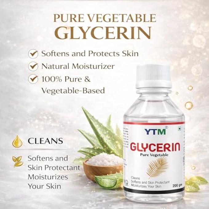 YTM 100% PURE GLYCERIN VEGAN COMBO PACK 3 {200 GM X 3} FACE BEAUTY SKIN VEGETABLE GLYCERIN FOR FACE: PURE ORGANIC , FOOD & PHARMACEUTICAL GRADE, , HYPOALLERGENIC MOISTURIZER AND SKIN | | GLYCERINE - Image 2